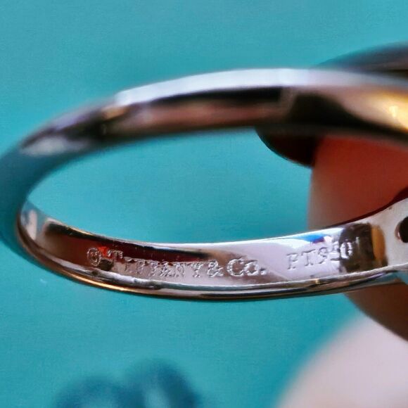 $7500++ Tiffany & Co. Solitaire Platinum Diamond Engagement Ring .62 TCW - Picture 5 of 9